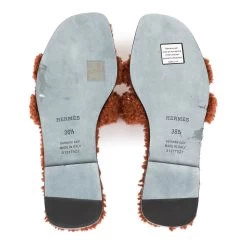 Hermès Hermes Oran Sandals Cognac Woolskin 36.5 -Online Bag Store H SNDL 102122 2 LD 09