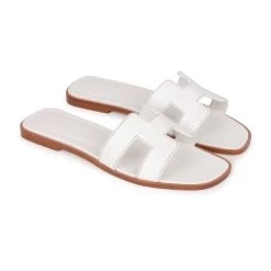Hermès Hermes Oran Sandals White Box Calfskin 38 -Online Bag Store H SNDL 102522 1 03