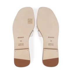Hermès Hermes Oran Sandals White Box Calfskin 38 -Online Bag Store H SNDL 102522 1 09