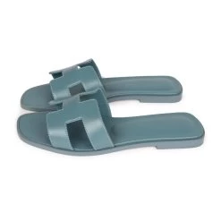 Hermès Hermes Oran Sandals Bleu Pinede Calfskin 37 15 Hermès Hermes Oran Sandals Bleu Pinede Calfskin 37 -Online Bag Store H SNDL 230324 4 MX 05