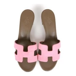Hermès Hermes Oasis Sandals Rose Suede 36.5 -Online Bag Store H SNDL 230516 2 07