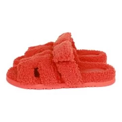 Hermès Hermes Chypre Techno Sandals Orange Woolskin 37.5 -Online Bag Store H SNDL 230523 1 05