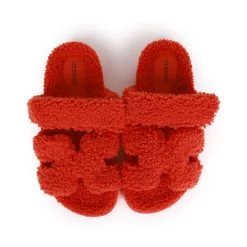 Hermès Hermes Chypre Techno Sandals Orange Woolskin 37.5 -Online Bag Store H SNDL 230523 1 07