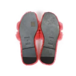 Hermès Hermes Oran Sandals Rose Du Désert Woolskin 37 -Online Bag Store H SNDL 230523 2 09