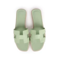 Hermès Hermes Oran Sandals Vert Jade Epsom 39.5 EU -Online Bag Store H SNDL 230705 1 07