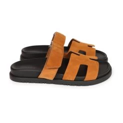 Hermès Hermes Chypre Sandals Brown Suede 36 EU -Online Bag Store H SNDL 230724 1 04