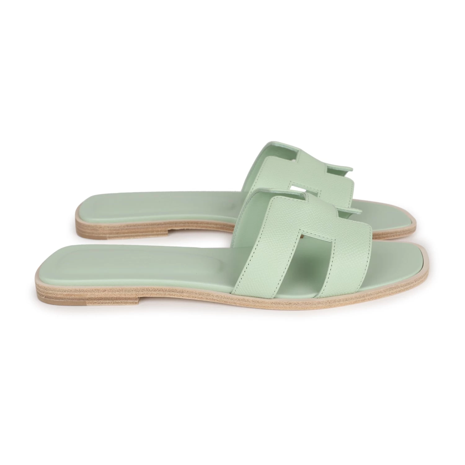 Hermès Hermes Oran Sandals Vert Jade Epsom 38 EU 6 Hermès Hermes Oran Sandals Vert Jade Epsom 38 EU - Image 4