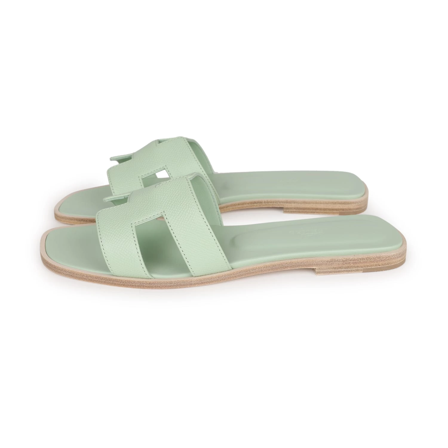 Hermès Hermes Oran Sandals Vert Jade Epsom 38 EU 7 Hermès Hermes Oran Sandals Vert Jade Epsom 38 EU - Image 5