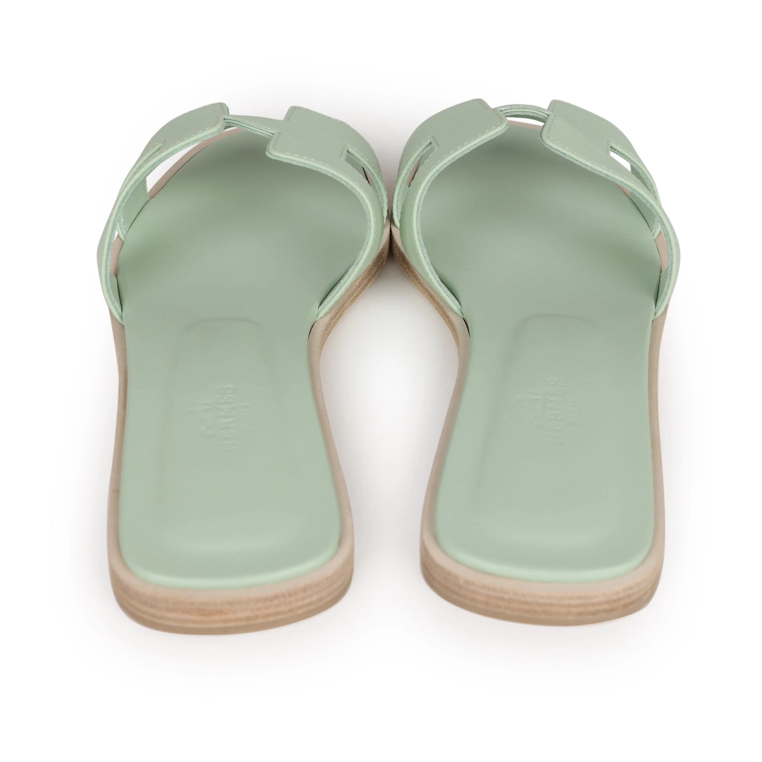 Hermès Hermes Oran Sandals Vert Jade Epsom 38 EU 8 Hermès Hermes Oran Sandals Vert Jade Epsom 38 EU - Image 6