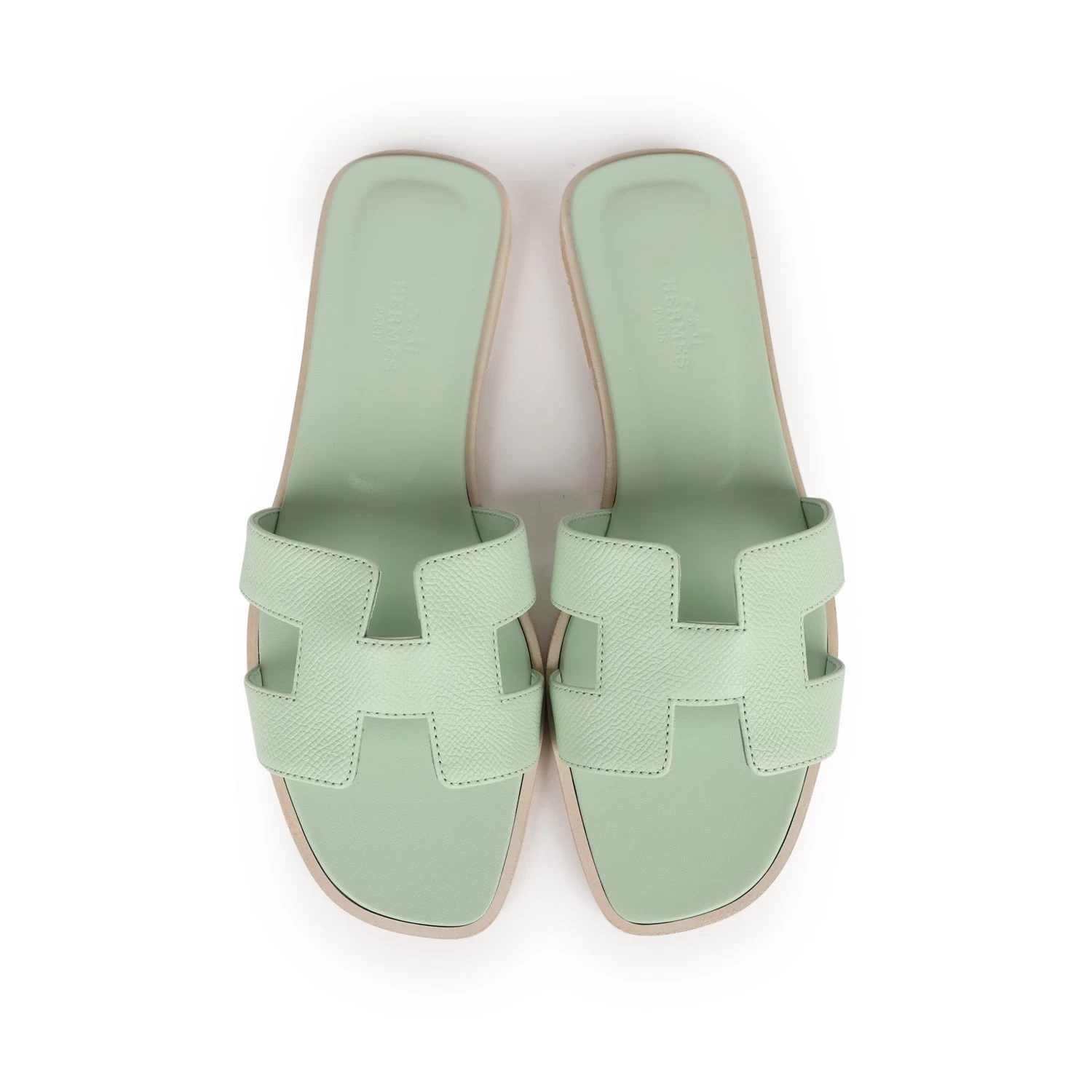 Hermès Hermes Oran Sandals Vert Jade Epsom 38 EU 9 Hermès Hermes Oran Sandals Vert Jade Epsom 38 EU - Image 7