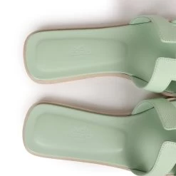 Hermès Hermes Oran Sandals Vert Jade Epsom 38 EU 18 Hermès Hermes Oran Sandals Vert Jade Epsom 38 EU -Online Bag Store H SNDL 230726 2 08