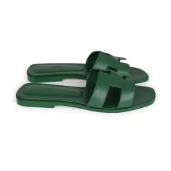 Hermès Hermes Oran Sandal Vert Electrique Calfskin 38 EU 15 Hermès Hermes Oran Sandal Vert Electrique Calfskin 38 EU -Online Bag Store H SNDL 230726 3 05