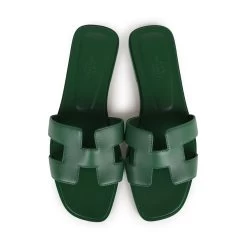 Hermès Hermes Oran Sandal Vert Electrique Calfskin 38 EU 17 Hermès Hermes Oran Sandal Vert Electrique Calfskin 38 EU -Online Bag Store H SNDL 230726 3 07