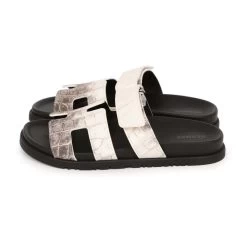 Hermès Hermes Chypre Sandals Himalaya Matte Crocodile Palladium Hardware 38 EU -Online Bag Store H SNDL 230728 1 RT 06