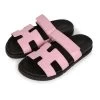 Hermès Hermes Chypre Techno Sandals Pink Matte Alligator Palladium Hardware 38 EU
