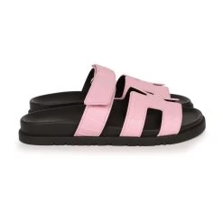 Hermès Hermes Chypre Techno Sandals Pink Matte Alligator Palladium Hardware 38 EU -Online Bag Store H SNDL 230728 4 MM 04