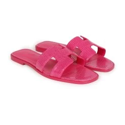 Hermès Hermes Oran Sandals Rose Flash Lizard 38.5 EU -Online Bag Store H SNDL 230828 13 MM 03