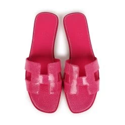 Hermès Hermes Oran Sandals Rose Flash Lizard 38.5 EU -Online Bag Store H SNDL 230828 13 MM 07