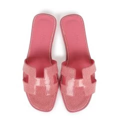 Hermès Hermes Oran Sandals Rose Jaipur Lizard 37 -Online Bag Store H SNDL 230828 3 MM 07