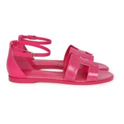 Hermès Hermes Santorini Sandals Rose Flash Lizard Palladium Hardware 37 14 Hermès Hermes Santorini Sandals Rose Flash Lizard Palladium Hardware 37 -Online Bag Store H SNDL 230828 4 RT 04