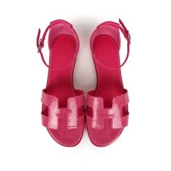 Hermès Hermes Santorini Sandals Rose Flash Lizard Palladium Hardware 37 17 Hermès Hermes Santorini Sandals Rose Flash Lizard Palladium Hardware 37 -Online Bag Store H SNDL 230828 4 RT 07