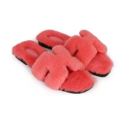 Hermès Hermes Oran Sandals Rose Du Desert Shearling 37 -Online Bag Store H SNDL 230828 5 RT 03