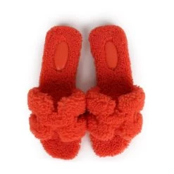 Hermès Hermes Oran Sandal Orange Shearling 37 -Online Bag Store H SNDL 230828 8 RT 06