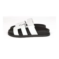 Hermès Hermes Chypre Sandals White Calfskin Palladium Hardware 35.5 EU -Online Bag Store H SNDL 230925 1 OB 05
