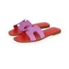 Hermès Hermes Oran Sandal Violet Parme And Red Suede Goatskin 38.5 EU -Online Bag Store H SNDL 230926 2 EZ 03