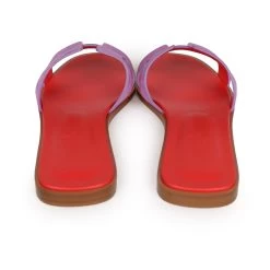 Hermès Hermes Oran Sandal Violet Parme And Red Suede Goatskin 38.5 EU -Online Bag Store H SNDL 230926 2 EZ 06