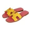 Hermès Hermes Oran Sandal Jaune Sable And Rose Azalee Suede Goatskin 37.5 EU