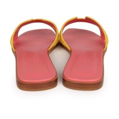 Hermès Hermes Oran Sandal Jaune Sable And Rose Azalee Suede Goatskin 37.5 EU -Online Bag Store H SNDL 230926 3 EZ 06
