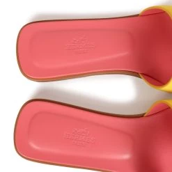 Hermès Hermes Oran Sandal Jaune Sable And Rose Azalee Suede Goatskin 38.5 EU 18 Hermès Hermes Oran Sandal Jaune Sable And Rose Azalee Suede Goatskin 38.5 EU -Online Bag Store H SNDL 230926 4 EZ 08