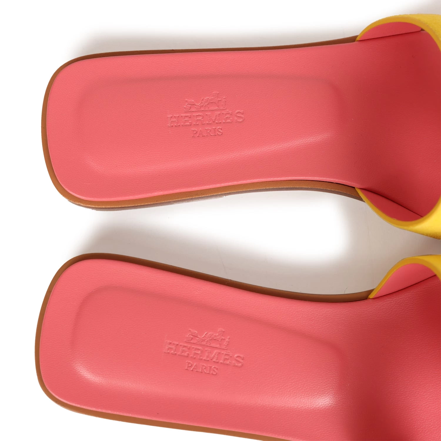 Hermès Hermes Oran Sandal Jaune Sable And Rose Azalee Suede Goatskin 38.5 EU 10 Hermès Hermes Oran Sandal Jaune Sable And Rose Azalee Suede Goatskin 38.5 EU - Image 8