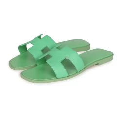 Hermès Hermes Oran Sandal Vert Promme Epsom 39 EU