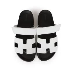 Hermès Hermes Chypre Sandals White Calfskin Palladium Hardware 39 EU -Online Bag Store H SNDL 231002 1 HD 07