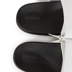 Hermès Hermes Chypre Sandals White Calfskin Palladium Hardware 39 EU -Online Bag Store H SNDL 231002 1 HD 08