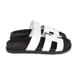 Hermès Hermes Chypre Sandals White Calfskin Palladium Hardware 38.5 EU -Online Bag Store H SNDL 231002 2 HD 05