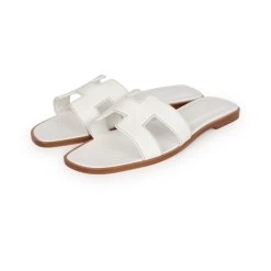 Hermès Hermes Oran Sandals White Box Calfskin 39 EU