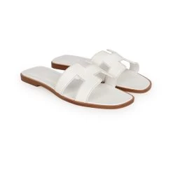 Hermès Hermes Oran Sandals White Box Calfskin 39 EU -Online Bag Store H SNDL 231005 1 03