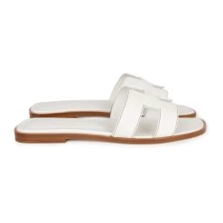 Hermès Hermes Oran Sandals White Box Calfskin 37 EU -Online Bag Store H SNDL 231005 2 04