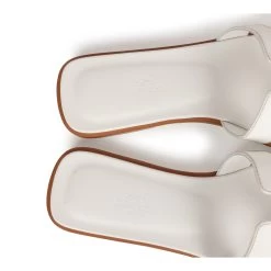 Hermès Hermes Oran Sandals White Box Calfskin 37 EU -Online Bag Store H SNDL 231005 2 08