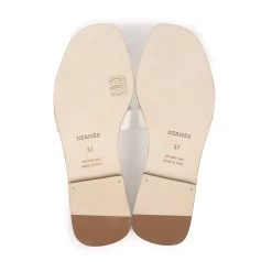 Hermès Hermes Oran Sandals White Box Calfskin 37 EU -Online Bag Store H SNDL 231005 2 09