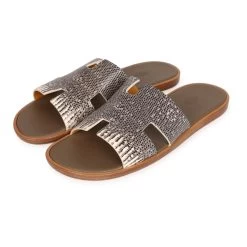 Hermès Hermes Mens Izmir Sandals Ombre Lizard 44 EU