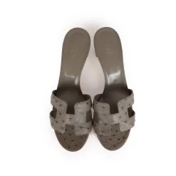 Hermès Hermes Oasis Sandals Gris Clair Ostrich 41 EU -Online Bag Store H SNDL 231016 2 NU 07