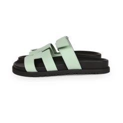 Hermès Hermes Chypre Sandals Vert Jade Epsom Palladium Hardware 36.5 EU -Online Bag Store H SNDL 231017 3 WW 05