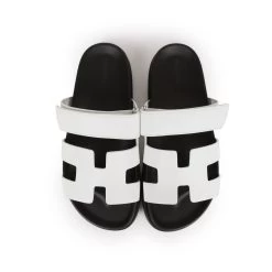 Hermès Hermes Chypre Sandals White Calfskin Palladium Hardware 38 EU -Online Bag Store H SNDL 231019 1 WL 07