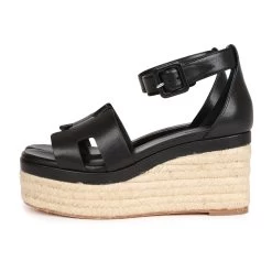 Hermès Hermes Doll 60 Espadrille Sandals Black Calfskin Palladium Hardware 35 EU -Online Bag Store H SNDL 231030 1 OB 05