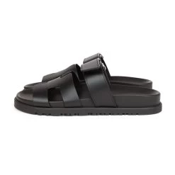 Hermès Hermes Chypre Techno Sandals Black Calfskin Palladium Hardware 35.5 EU -Online Bag Store H SNDL 231114 1 OB 05