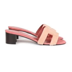 Hermès Hermes Oasis Sandals Rouge Blush Fur 38.5 -Online Bag Store H SNDL 231114 1 WL 04